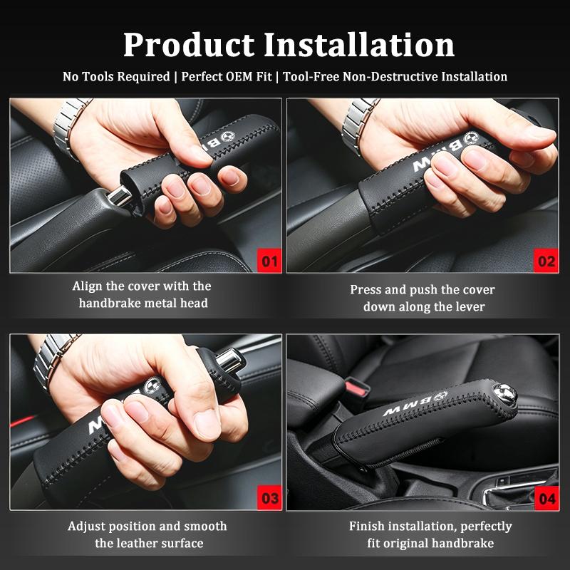 Leather Car Handbrake Cover Non-slip Brake Brake Protector Sleeve For BMW M Sport M2 M3 M4 M5 M6 E46 E90 E60 F10 F20 E87 X3 X6 JR9
