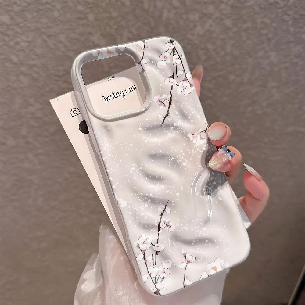 Чехол для iPhone 14 Pro Max Зимний Цветок Сливы Силиконовый Чехол для iPhone 15 17 13 Air 12 14 Plus 11 Мягкий Чехол Funda
