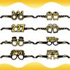 8 Pcs 2027 Happy New Year Party Paper Glasses Black Gold Birthday Party Decoration Photo Prop