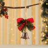 Christmas Tree Ornament Bow Pine Branches Decorative Bells Home Ambiance Doorway Wind Chime Decoration