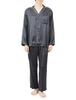 Gunze KaiminNavi Sleep Navi Long Sleeve and Silk Charcoal New Size M Pajamas, 100% Silk, Pants, Satin, Men's, Gray, Model,