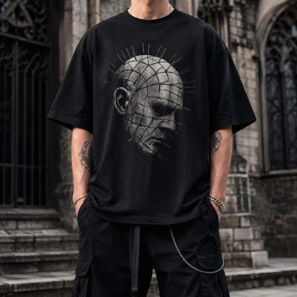 Pinhead T Shirt Hellraiser Horror Movie Cotton Vintage Comfortable Fashion Graphic Slightly Stretched