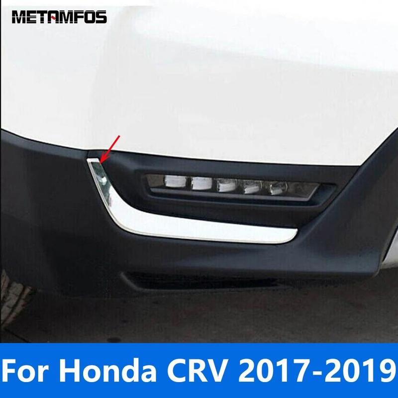 Front Fog Light Lamp Eyelid Eyebrow For Honda CR-V CRV 2017 2018 Chrome Foglight Strip Exterior Accessories Car Styling
