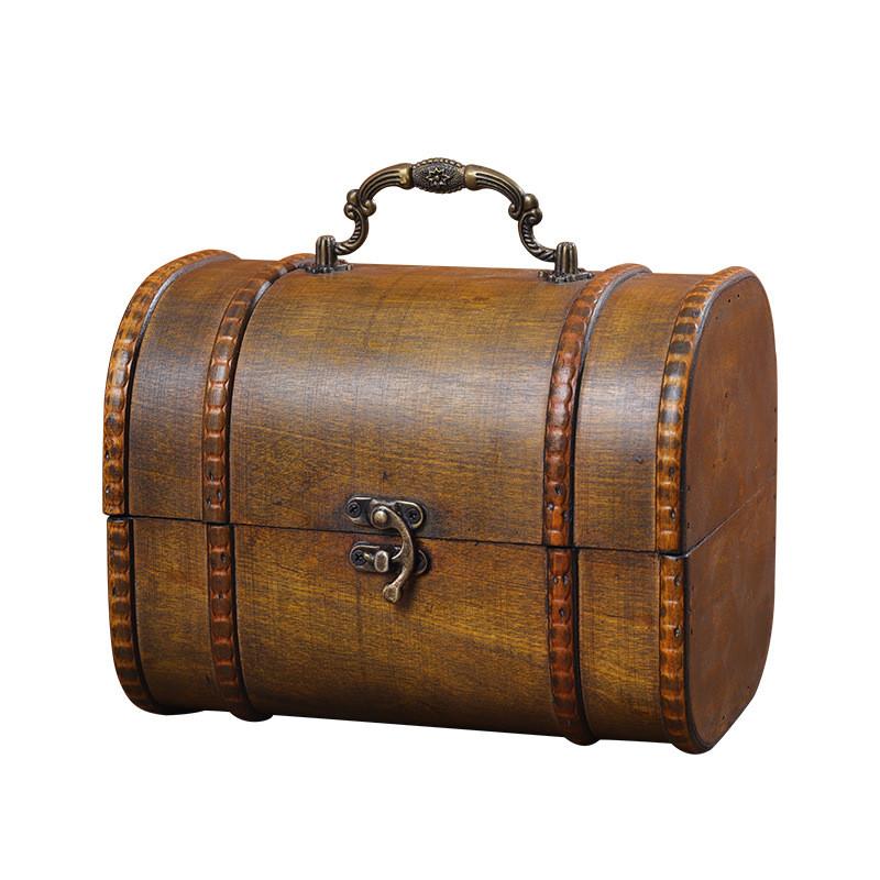 Vintage Wooden Organizer Box For Accessories Cds And Cables Home Office Decor