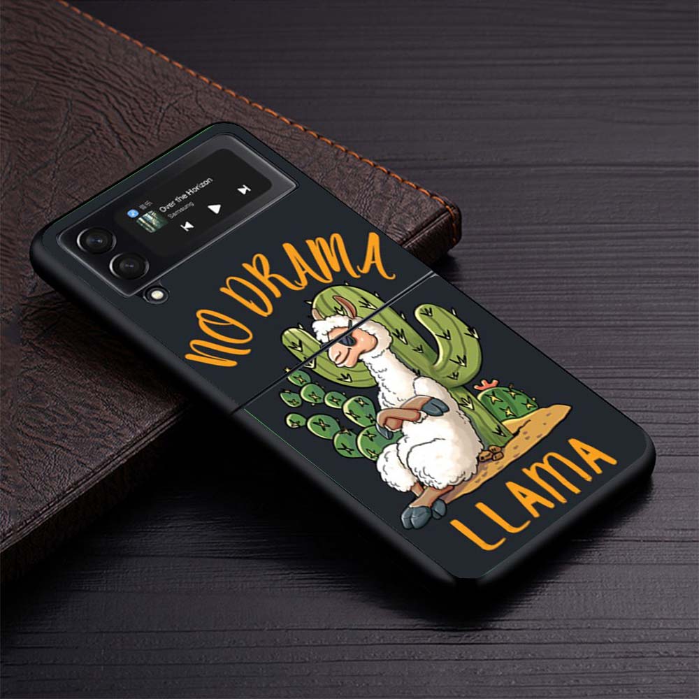 Lama Llama Alpacas Phone Case for Samsung Galaxy Z Flip7 Flip6 5G Flip4 Flip5 Flip3 Cover Z Flip 7 6 5 4 3 PC Shell Coque Galaxy