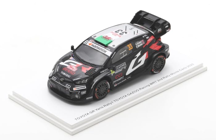 Spark Scale Toyota GR Yaris Rally1 2025 Monte Carlo 2nd Complete Sponsor Logo Diecast Car 1/43 Rally, Place, #33 E. Evans, Model, Display,