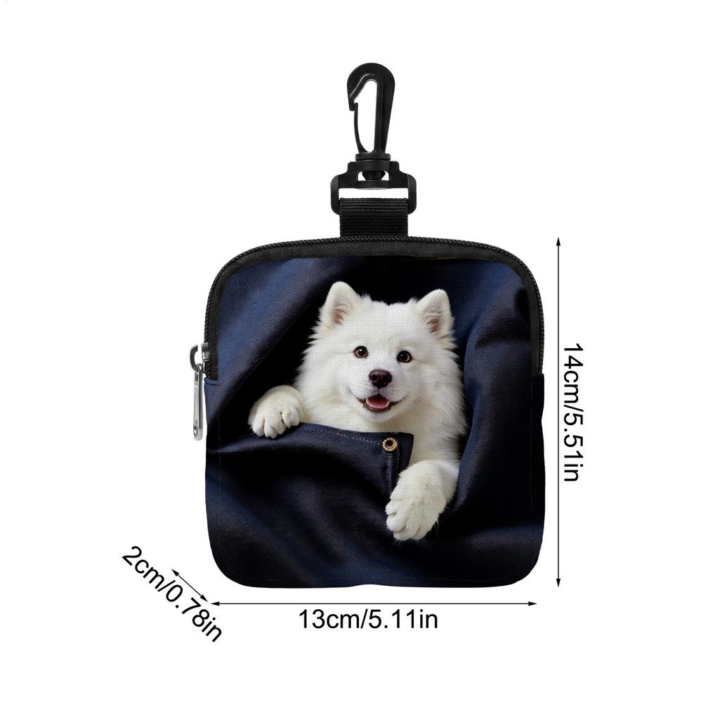Cute Puppy Pattern Dog Treat Pouch Portable Snack Dispenser for Training, Pet Accessory for All Breeds & Outdoor Adventures