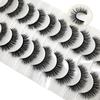 NEW 10 Pairs Cat Eye Lashes Fluffy Faux Mink Lashes 8D Wispy Lashes Pack Dramatic Long Thick Volume Eyelashes False Eyelas
