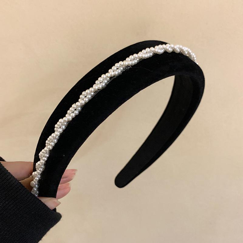 Элегантная повязка на голову с жемчугом камелии для женщин - роскошный модный аксессуар осень/зима