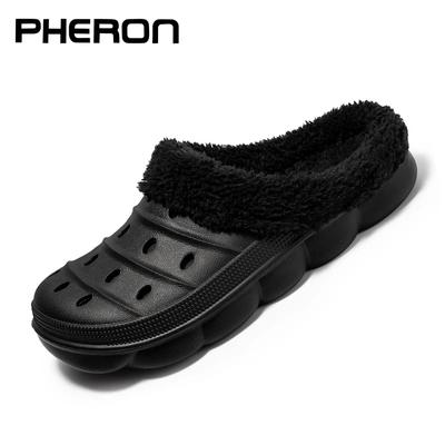 Мужские и женские зимние тапочки, меховые тапочки, теплые пушистые плюшевые садовые сабо, тапочки-мулы, домашние домашние тапочки для пар, шлепанцы