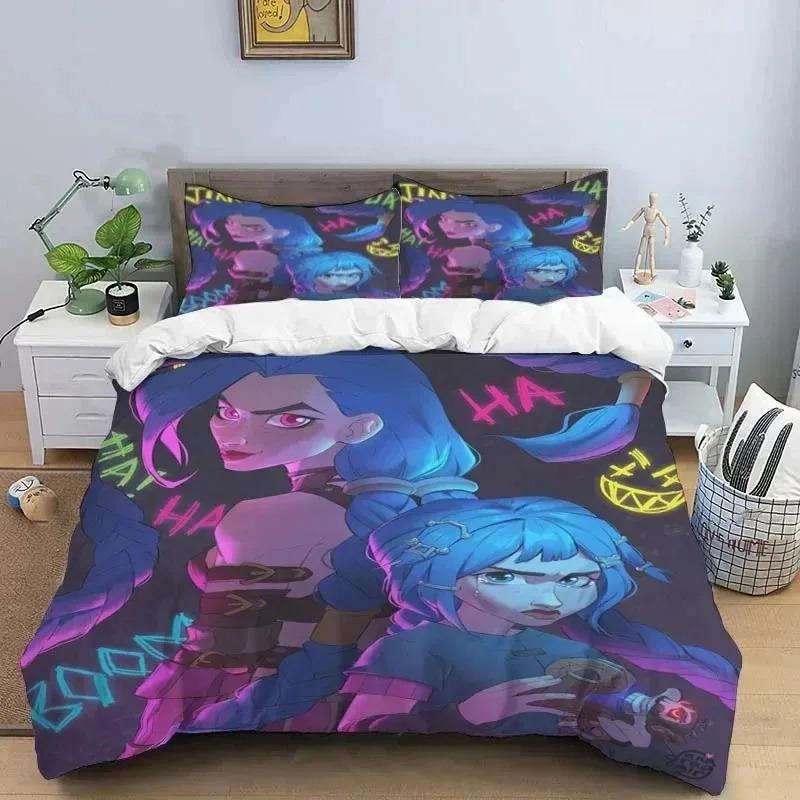 3D Print Jinx Arcane Bedding Set Duvet Cover King Queen Size Boys Adult Bed Set Quilt Cover Pillowcase Comforter