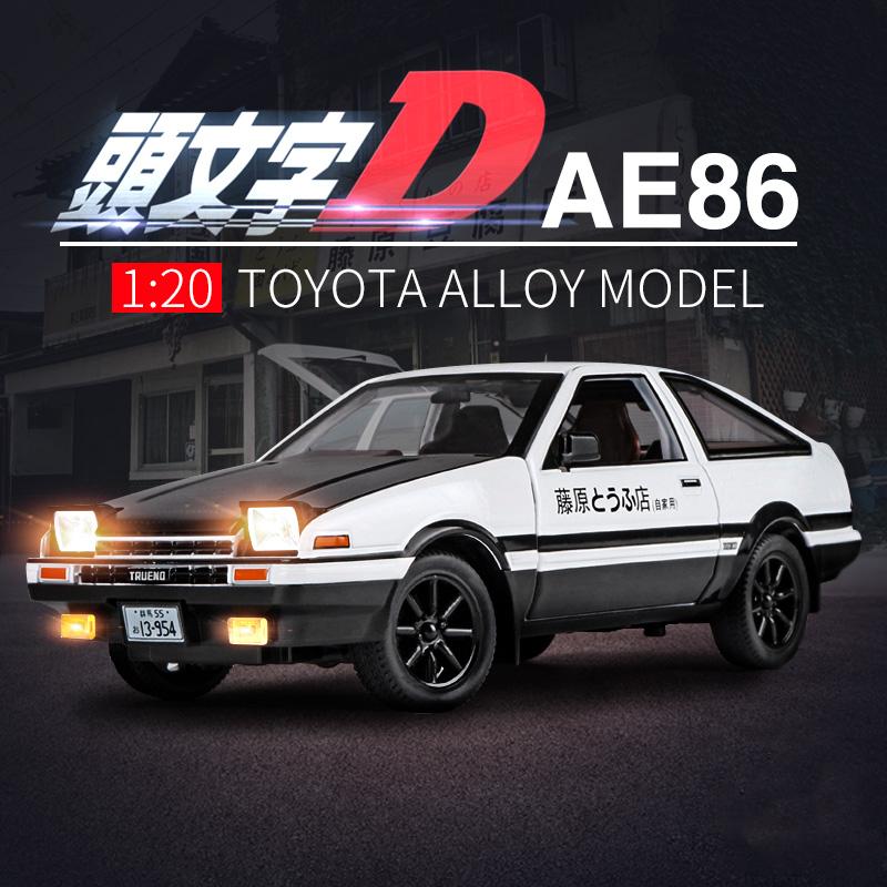 1/20 Кино Автомобиль INITIAL D Toyota AE86 Сплав Модель Автомобиля Литье под Давлением и Игрушечные Транспортные Средства Металлическая Модель Автомобиля Симуляция Звук Свет Игрушка Подарок