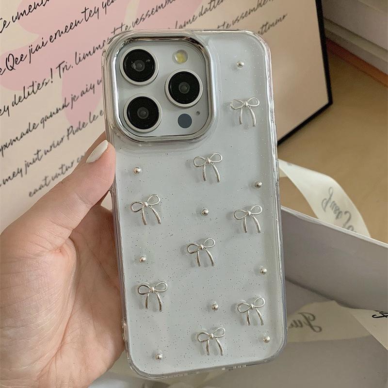 Для IPhone17Promax Чехол для мобильного телефона Пятиконечная звезда для Apple 15plus Бант 14 Блестящий силиконовый мягкий чехол