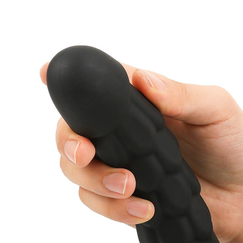Fish Scale Anal Plug Three-Piece Suction Cup Silicone Anal Plug Extended Anal Strip Anal Vibrator Black Adult Sex Toy
