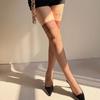 Эластичные нейлоновые сетчатые чулки до бедра с кружевной отделкой, рыболовная сетка, выше колена, для женщин, для повседневной носки и вечеринок