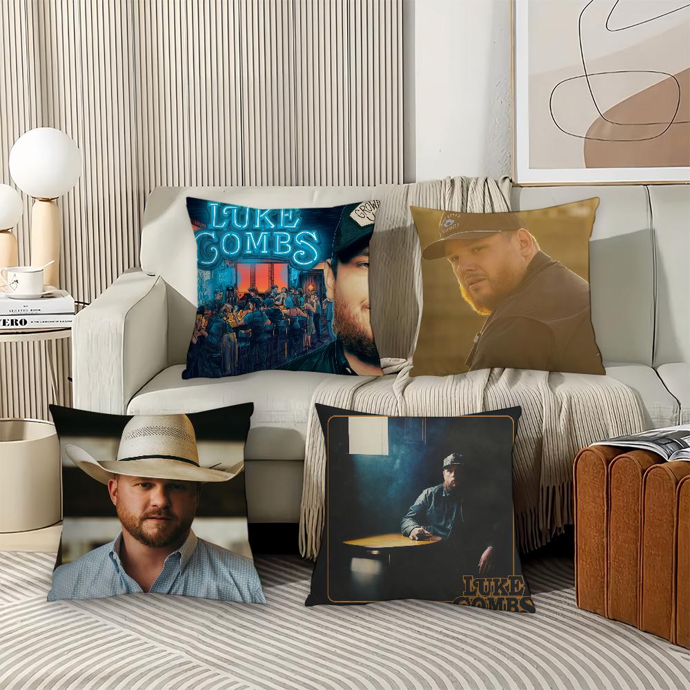 American singer L-Luke C-Combs Pillow Case Office Cushions Suitable For Sofa Car Bedroom Decorative Cushion Cover