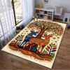 Colorful Deer and Tree Pattern Carpet with Vibrant Boho Art Design Suitable for use as an anti-slip for living room bedroom sofas