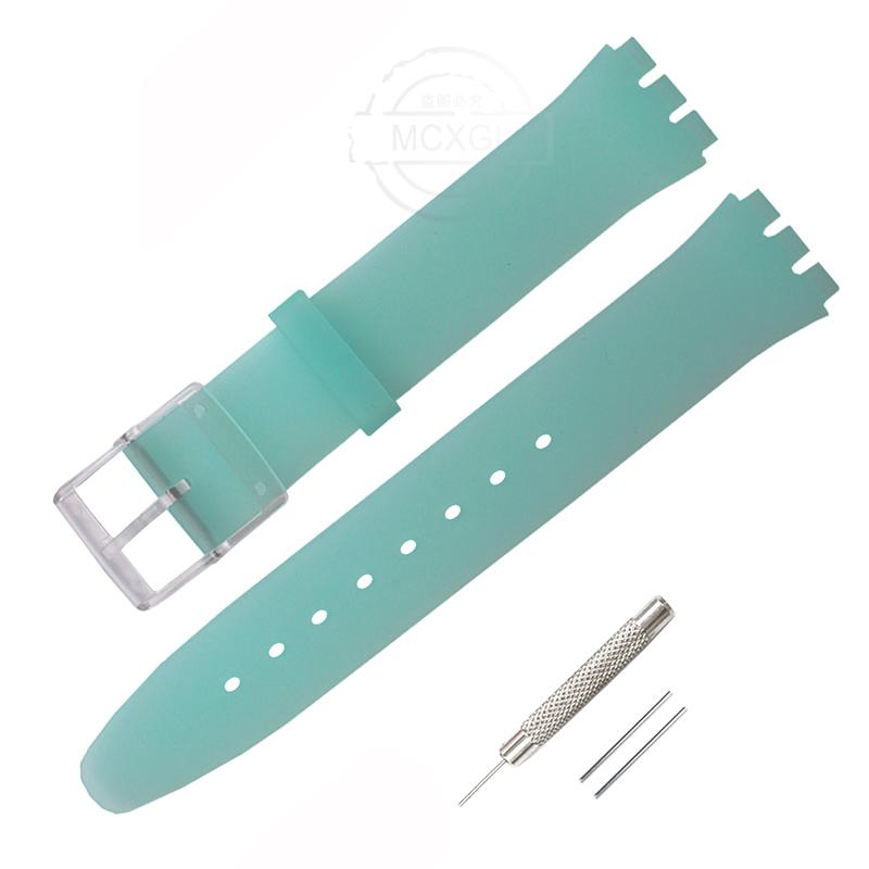 Силиконовый Ремешок Для Swatch SFS103 SFV107 SFN120 SFK397 SFK360 SFK361 Браслет для Часов 16мм Женский Водонепроницаемый Аксессуары для Часов