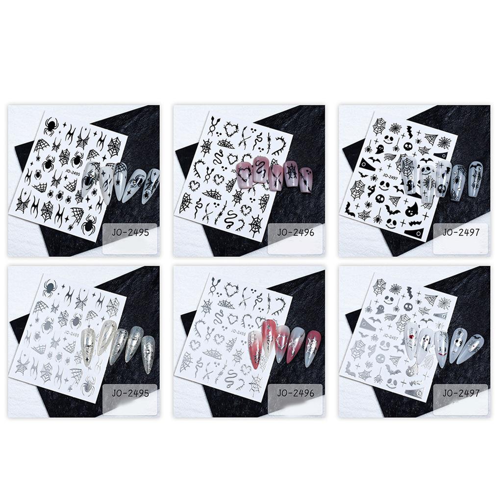 Dark and Stylish Nail Decals Durable and Easy To Apply Perfect for DIY Nail Art and Crafts