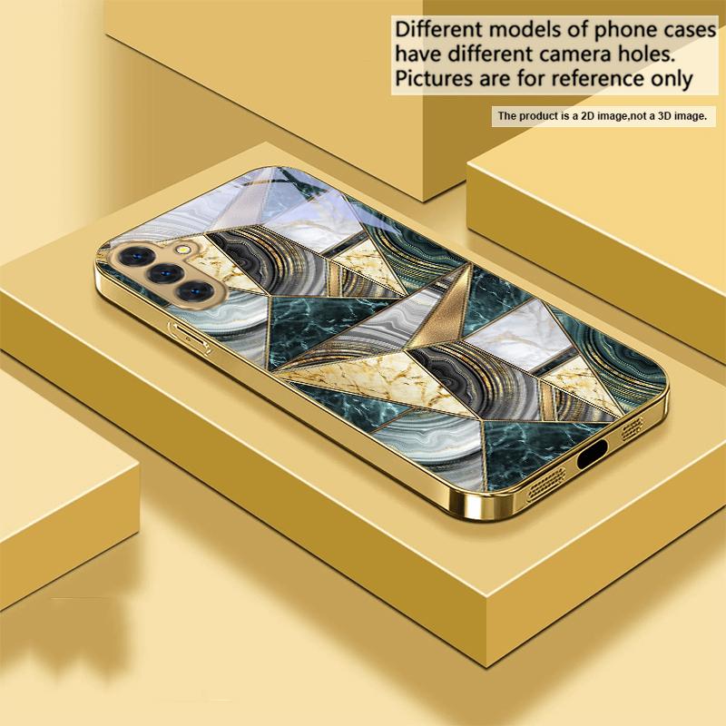 Текстура голубого мрамора Для Samsung Galaxy S20 FE S21 S22 S23 Plus S24 Ultra 25Ultra S21+ S9+ S22Plus Чехол для телефона из золотистого стекла
