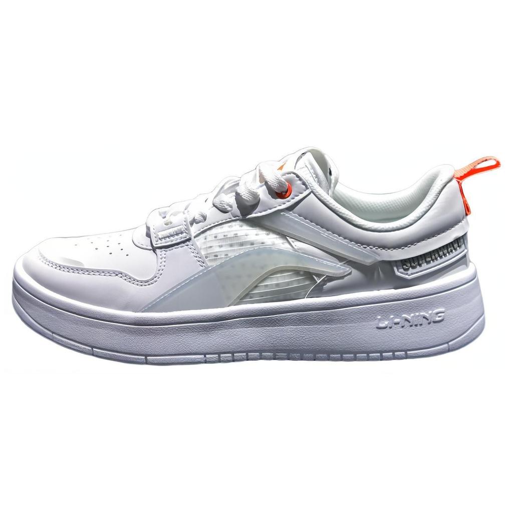 Li Ning Wave Lite Нескользящие Низкие Скейтбордические Кроссовки Женские Белые AGCT190-1