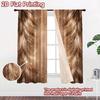2D FLAT PRINTING 2pcs Curtains (Without Rod) Golden Feather Elegance Print Modern Curtains Polyester Easy Install Curtains