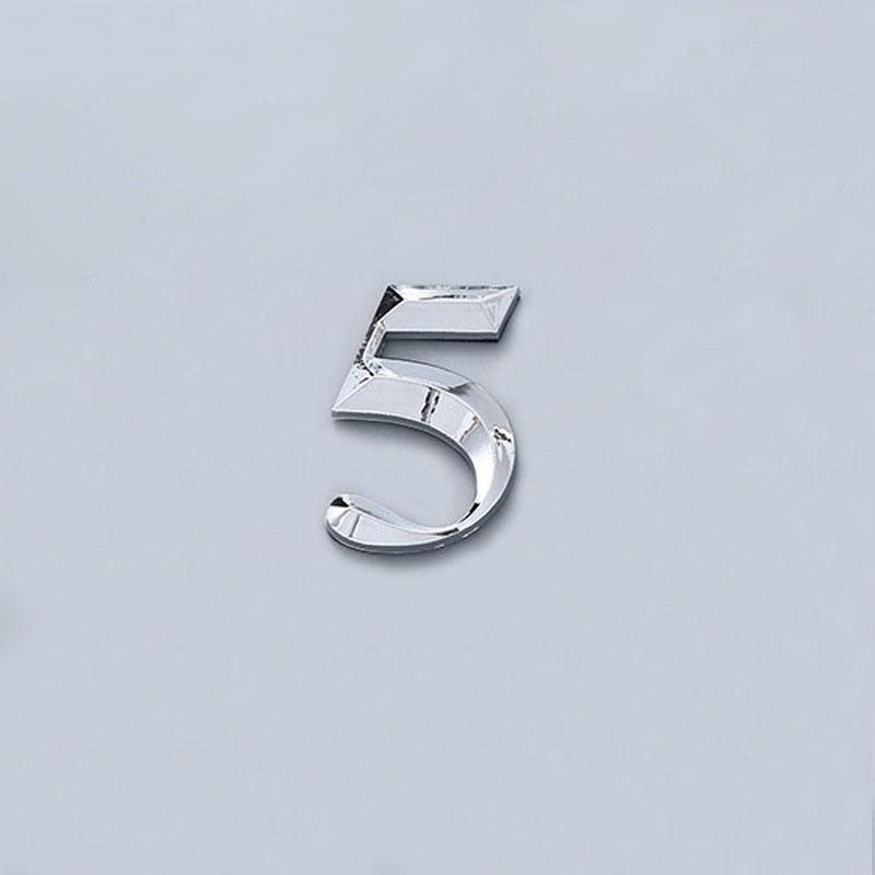 House Number Stickers 3D Self Adhesive Door Plate Sign Digits Apartment Hotel Office Door Address ABS Plastic Label 5cm Silver