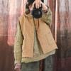 Women Vintage Button Vests Coats Plus Cotton Solid Color Clothes Spring O-Neck Women Vests Coats