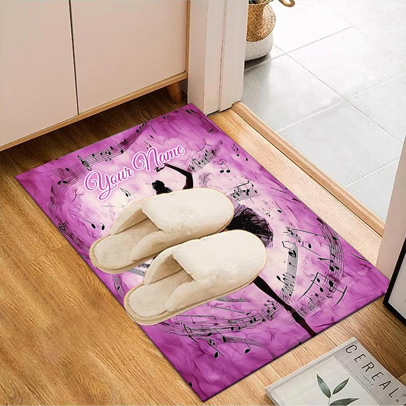 1PC Custom Name Dance Harmony Theme Floor Mat Ideal for Living Room, Game Rooms, Office, Bedroom,Floor Mat Playful Design