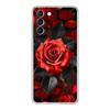 Чехол для телефона Samsung Galaxy S24 Plus S23 S22 S21 S20 FE Ultra 5G S10 S10E S9, прозрачный силиконовый чехол, красивые цветы красной розы