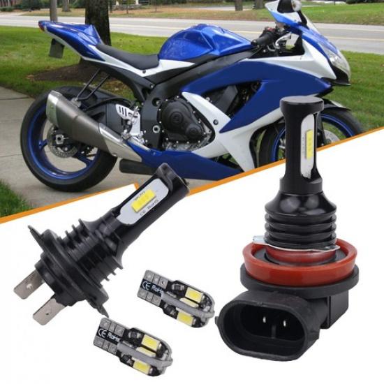 4x LED Headlight Parking Light Bulbs Set White For Suzuki GSXR 600 750 2011-