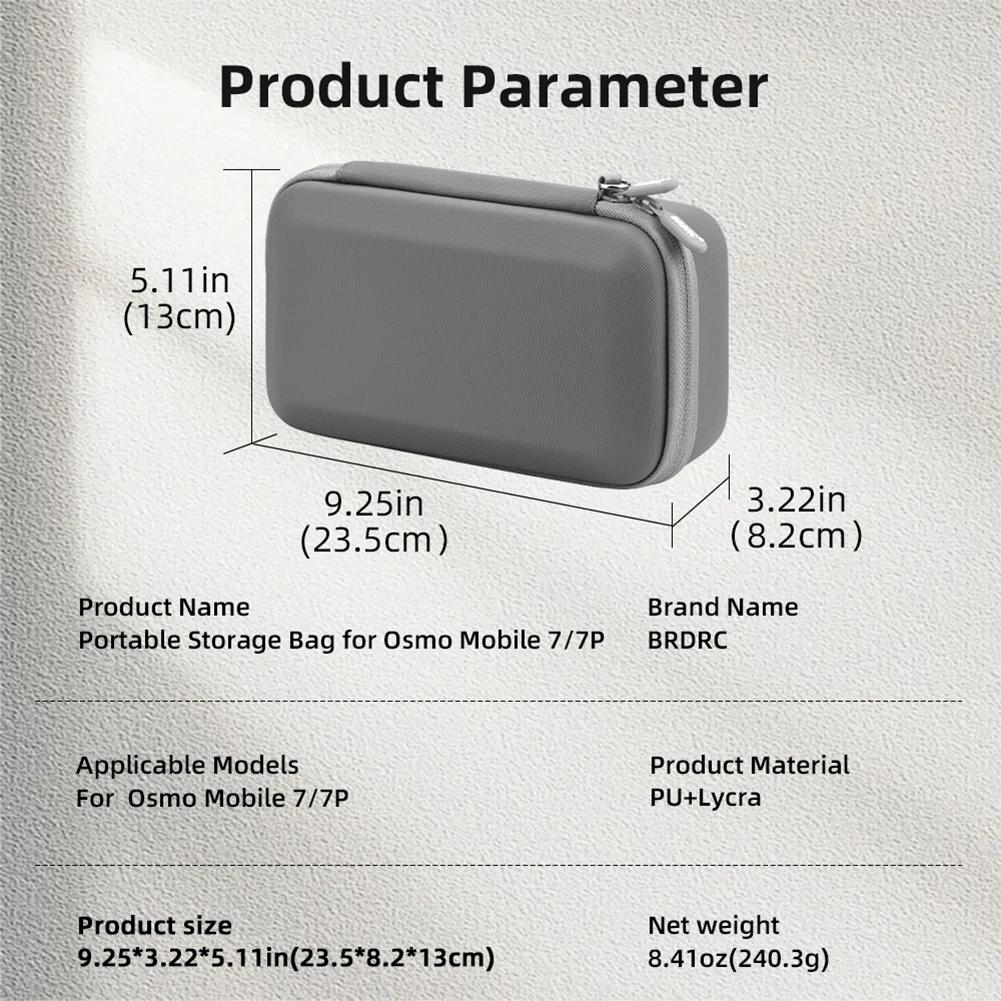 Для DJI Osmo Mobile 7/7 Pro Чехол для переноски Портативная сумка для хранения Водонепроницаемый дорожный чехол с сетчатым карманом Аксессуар для ручного стабилизатора