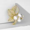Leaf Pearl Brooch Female Design Niche Brooch Tide Pin Accessories