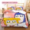 Pop & Pipi  Pattern Bedding Quilt Set  Home Decoration  Gift (1 * duvet cover + 2 * pillowcase  without core)