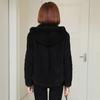 Women Winter Coat Double-sided Thick Cozy Plush Hooded Long Sleeves Zipper Closure Solid Color Cardigan Loose Jacket Outerwear