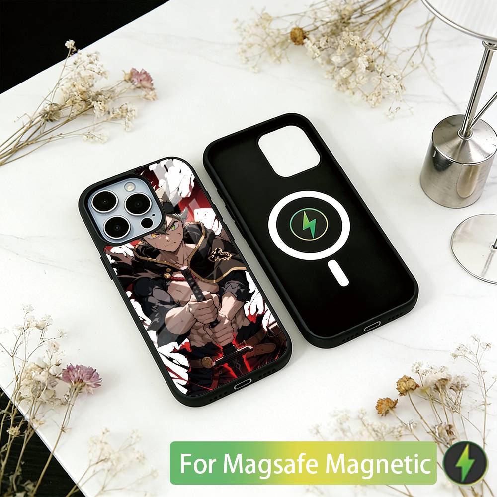 Black Clover Asta Phone Case For iPhone17,16,15,14,13,12,11 Plus,Pro Magnetic with Magsafe Wireless Charging
