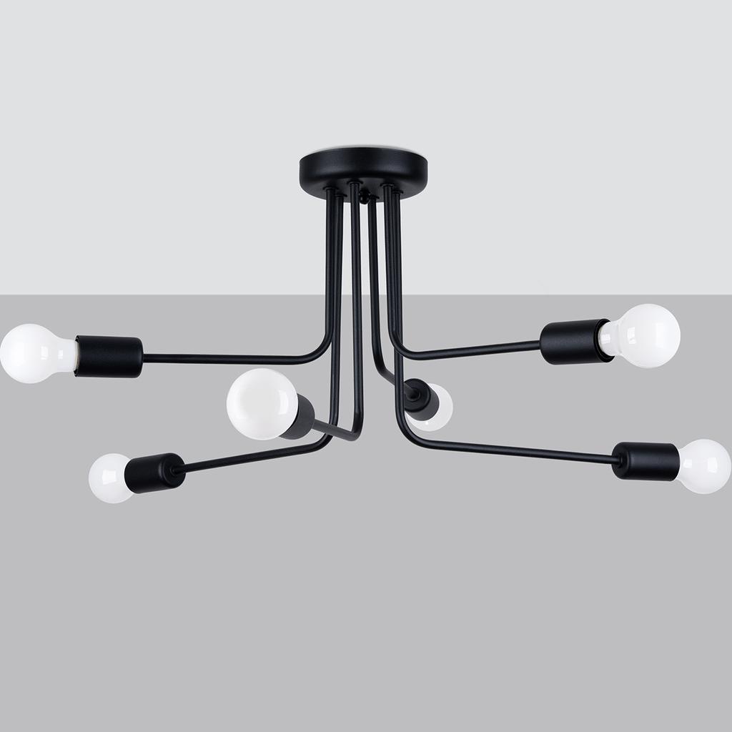 Lampa Przysufitowa Nocturne 6 E27 Czarny Lumilo 14.279.52
