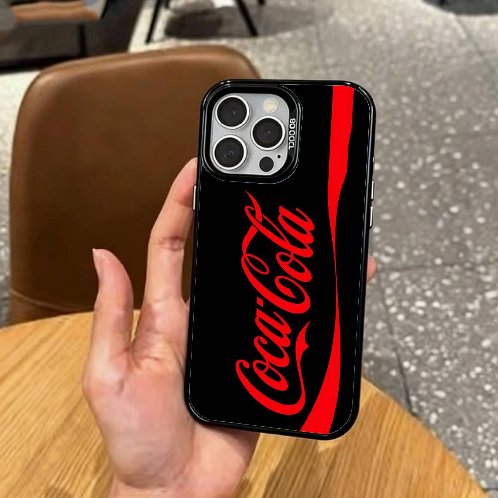 Чехол для телефона Hot C-Coca D-Drinks C-Cola для iPhone 17, 16, 15, 14, 13, 12, 11 Plus, Pro Max, цветной, с серебряным покрытием внутри
