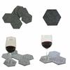 Versatile And Stylish Pack Of 6 Felt Fabric Hexagon Cup Mat Drink Coasters For Any Beverage