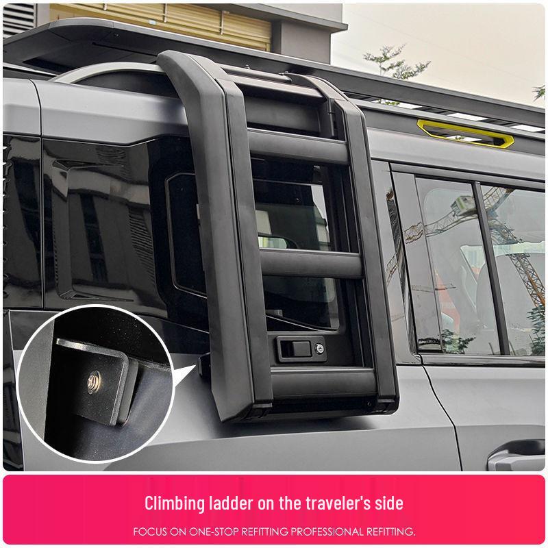 Jetour Traveler ShanHai T2 Алюминиевая боковая лестница на крышу и платформа на заднее окно