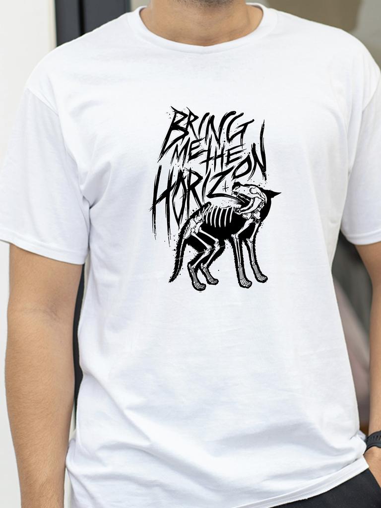Bring Me The Horizons Print T Shirts Trend The Dog Rock Music Band Metal Tees Summer Casual OneckCotton Men Women TShirt