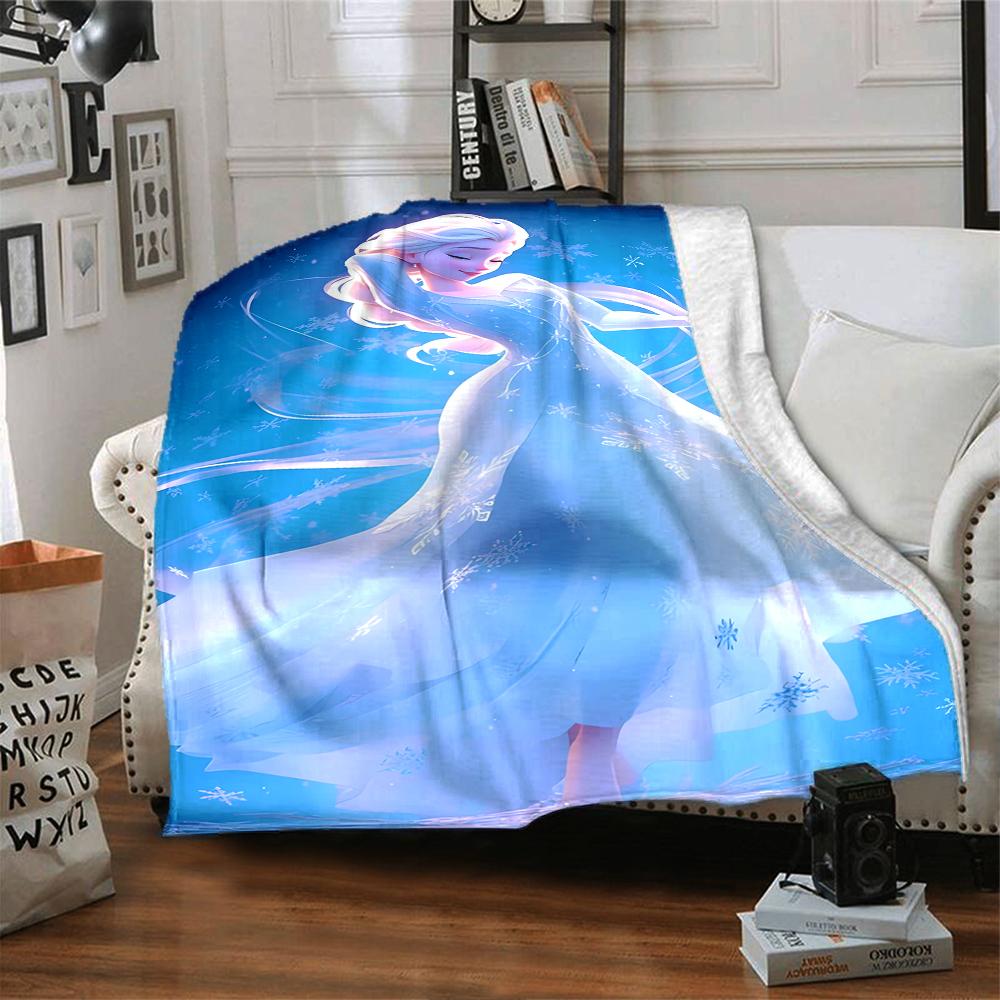 1Pc Elsa'S Winter Fantasy Blanket For Couch Bed Plush Cozy Fuzzy Blanket Super Soft Warm Blankets For Fall And Winter 091871
