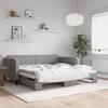 VidaXL Daybed with Pull-out Bed Light Grey 100x200 Cm Fabric 3196821