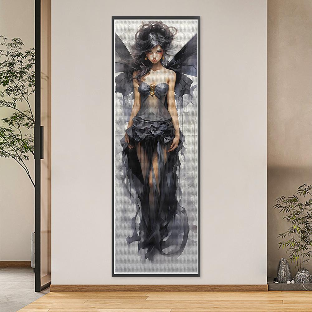 LF# Полная вышивка Эко-хлопковая нить 11CT Напечатанная Девочка Набор для вышивки крестом Искусство