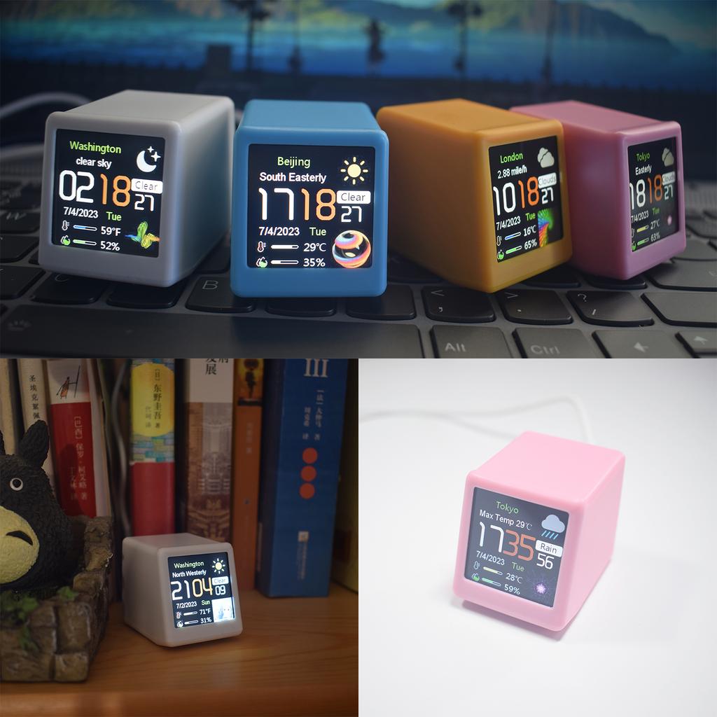 Красочный многофункциональный информационный дисплей OLED, Wi-Fi, умный рабочий стол, творческие часы «сделай сам», погода