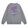 Unisex Streetwear Letter Print Fleece Cotton Sweatshirt Loose Fit Round Neck Long Sleeve Winter Daily Wear