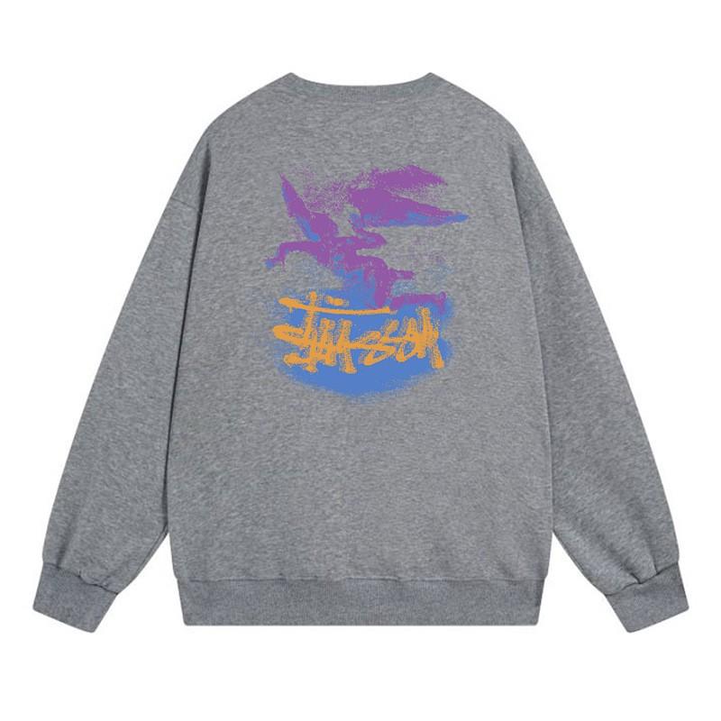 Unisex Streetwear Letter Print Fleece Cotton Sweatshirt Loose Fit Round Neck Long Sleeve Winter Daily Wear