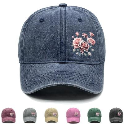 Кепка снепбек от солнца с леопардовым цветочным принтом, кепка тракера в стиле хип-хоп для защиты от солнца, винтажная ретро, регулируемая бейсболка