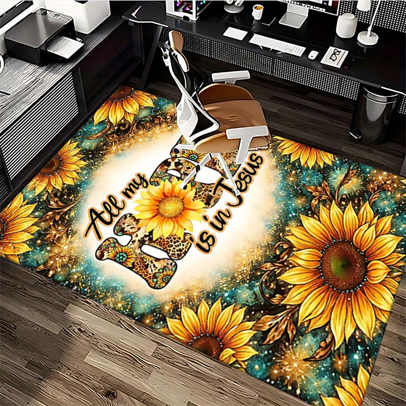 1pc Hope Jesus Floral Carpet Rug for Bedroom Living Room Decor Sofa Home Game Area Rug Non-slip Floor Mat. D72201188