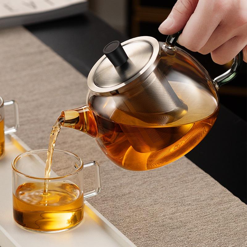 Heat-Resistant Large Capacity Glass Teapot for Home Tea Brewing and Water Boiling